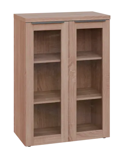 SIN 3 - 8S kancelářská skříň, 2-dveřová/prosklená, 1120x800x400, dub bardolino